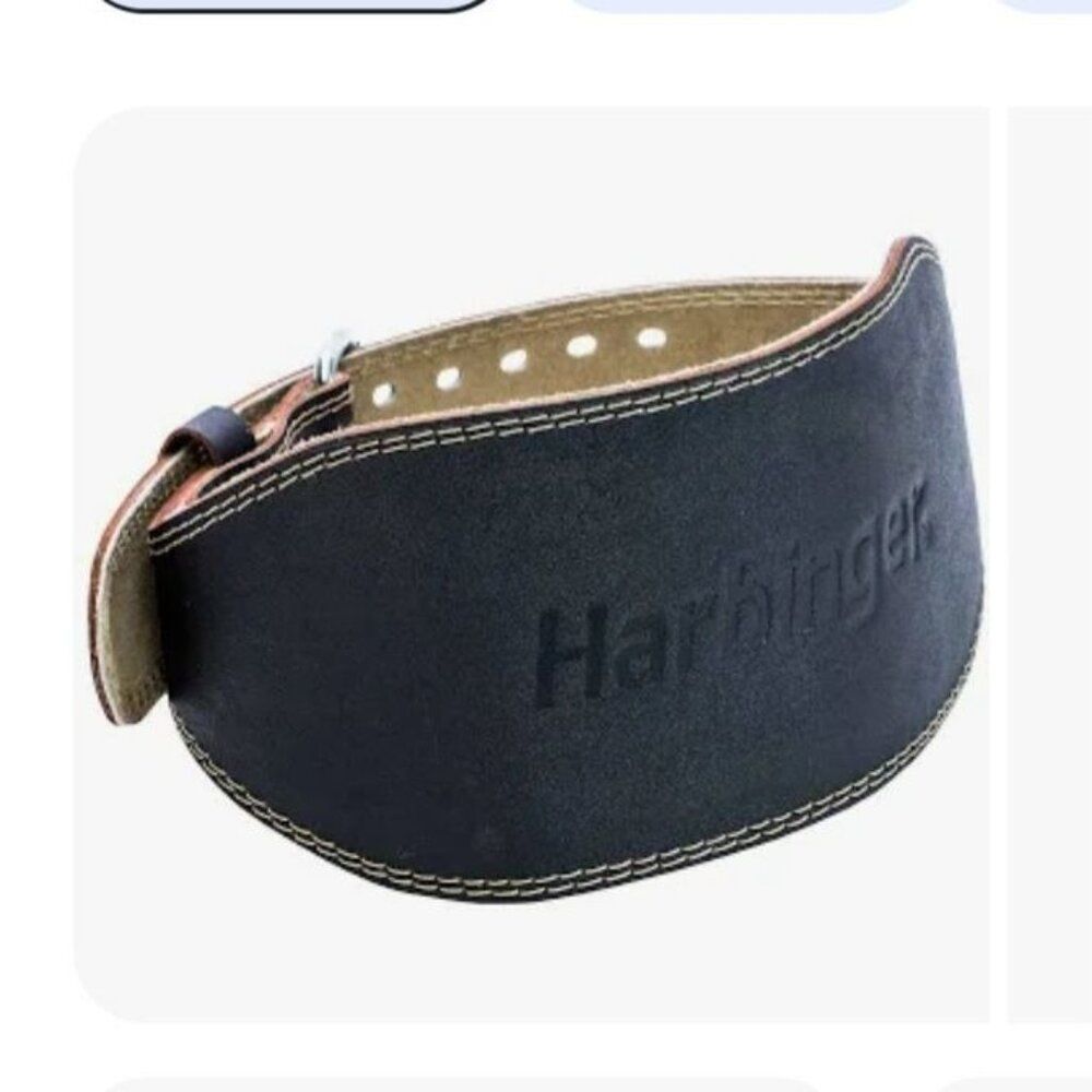 Harbinger‎ 6" Padded Leather Weight Lifting Belt Sz S Strength Training Workout